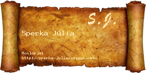 Sperka Júlia névjegykártya