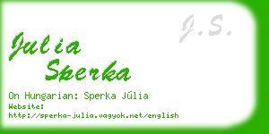julia sperka business card